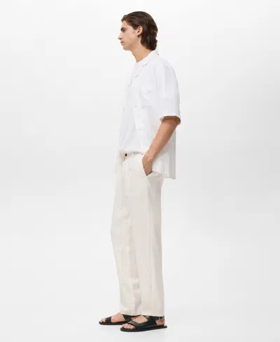 Mango Men's Straight-fit Pleated Pants In White