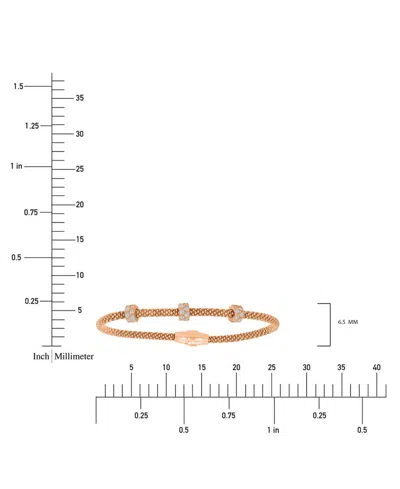 Macy's Rondelle Cubic Zirconia Mesh Bracelet In Sterling Silver, 14k Gold Over Sterling Silver Or 14k Gold  In Gold