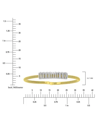 Macy's Cubic Zirconia Rondelle Woven Link Cuff Bracelet In Gold