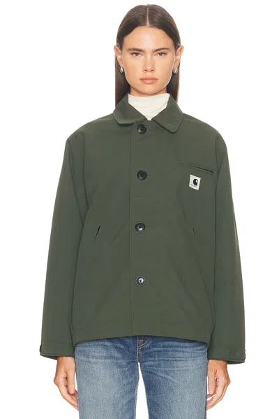 Carhartt Jacket Opuntia With Collared Design And Pockets In Green