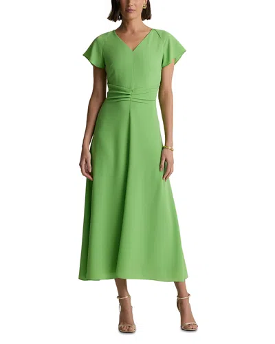 St John Italian Lightweight Crepe Dress In Green