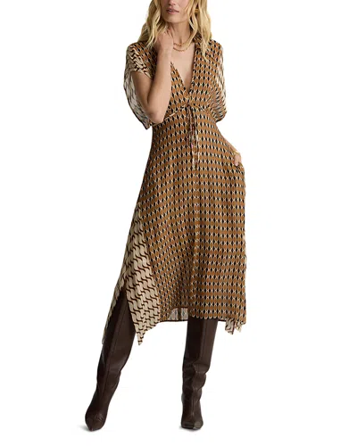 St John Whitney Dress In Desert Mosaic Print In Green