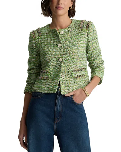 St John St. John Collection Arden Metallic Tweed Jacket In Green