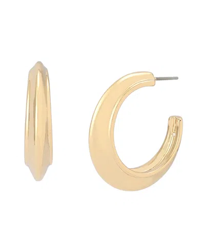 Steve Madden Rhodium Boho Chubby Hoop Earrings In Gold