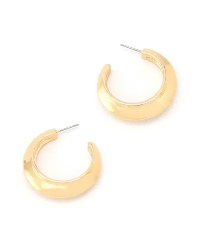 Steve Madden Rhodium Boho Chubby Hoop Earrings In Gold