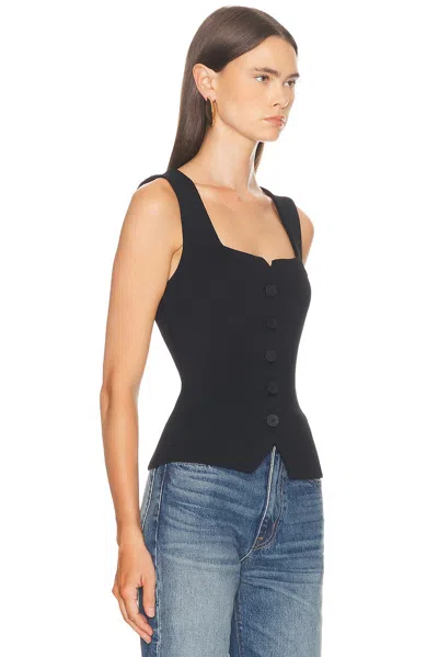 Staud Marisa Square Neck Vest In Black