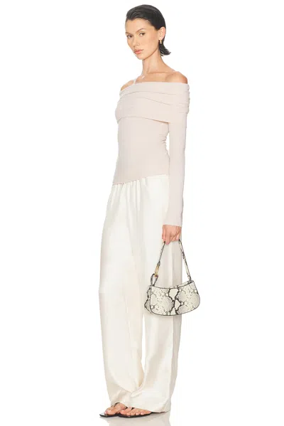 Staud Ollie Curved Python-embossed Leather Shoulder Bag In Animal Print