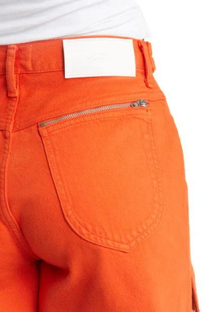 7 For All Mankind Easy Ruby High Waist Relaxed Cutoff Denim Shorts In Orange