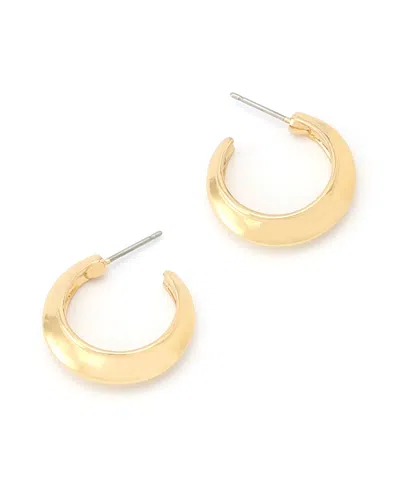 Steve Madden Rhodium Boho Chubby Hoop Earrings In Gold