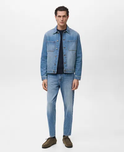 Mango Men's Denim Pockets Jacket In Blue