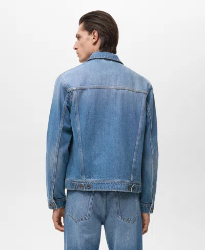 Mango Men's Denim Pockets Jacket In Blue