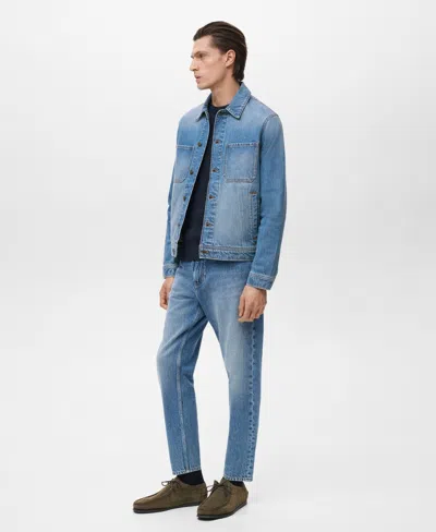 Mango Men's Denim Pockets Jacket In Blue