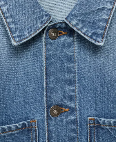 Mango Men's Denim Pockets Jacket In Blue