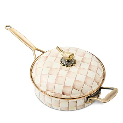 Mackenzie-childs Mocha Check 3 Qt. Saute Pan In Neutral