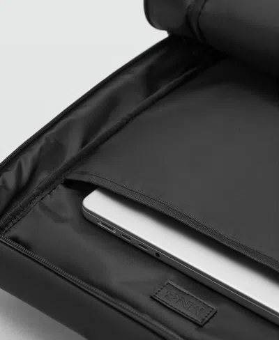 Mango Men's Rubberized Flap Closure Backpack In Black