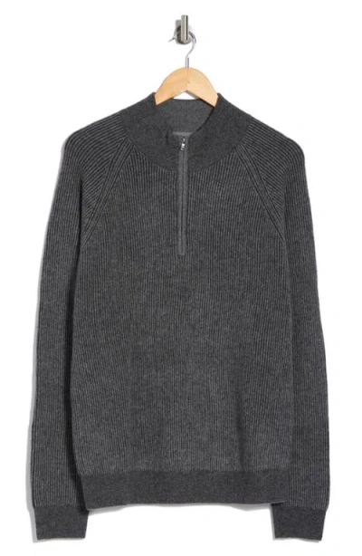 Amicale Rib Cashmere Pullover In Gray