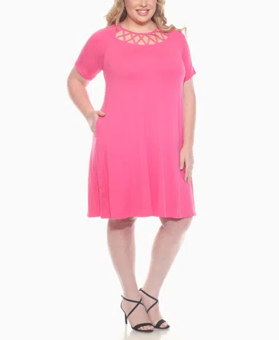 White Mark Women's Crisscross Neckline Maternity Dress In Pink