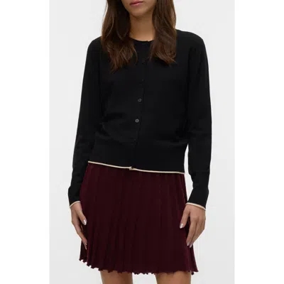 Vero Moda Women's Crewneck Cardigan In Black