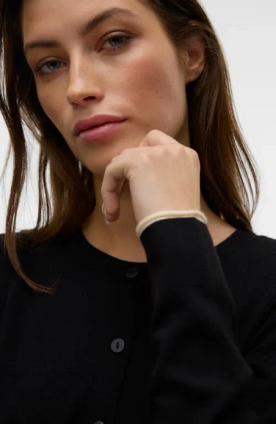 Vero Moda Women's Crewneck Cardigan In Black