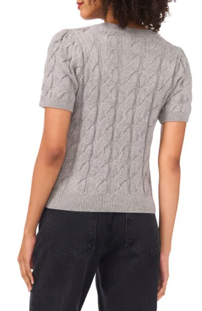 1.state Cable Knit Puff Sleeve Sweater In Gray