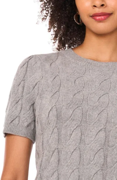 1.state Cable Knit Puff Sleeve Sweater In Gray
