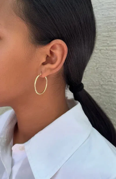 Adornia 14k Gold Plated Infinity Cz And Plain Hoop Earring Set In Gold