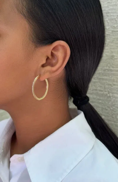 Adornia 14k Gold Plated Infinity Cz And Plain Hoop Earring Set In Gold