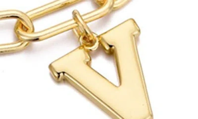 Adornia 14k Yellow Gold Plated Initial Chunky Charm Necklace In Gold