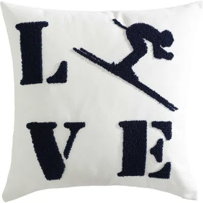 Eddie Bauer Love Ski Decorative Pillow, 20" X 20" In White