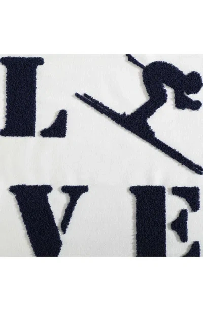 Eddie Bauer Love Ski Decorative Pillow, 20" X 20" In White