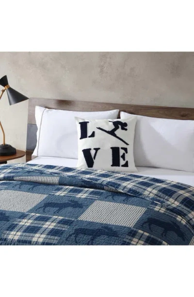 Eddie Bauer Love Ski Decorative Pillow, 20" X 20" In White