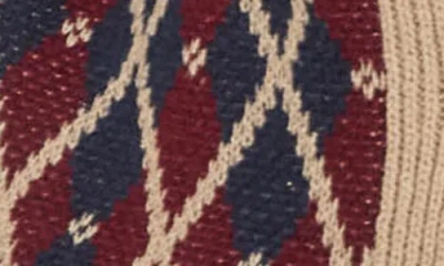 Blu Pepper Argyle Cotton Button Front Cardigan In Multi