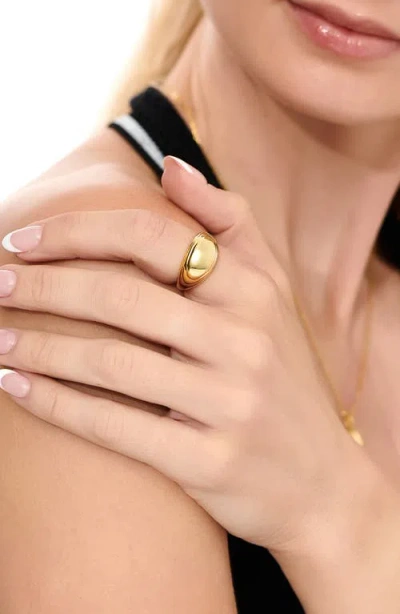 Devata Contour Line Dome Ring In Gold