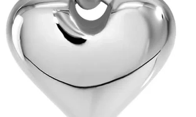 Devata Sweet Heart Huggie Hoop Earrings In Silver