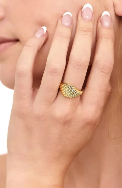 Devata Tapered Rope Band Ring In Gold