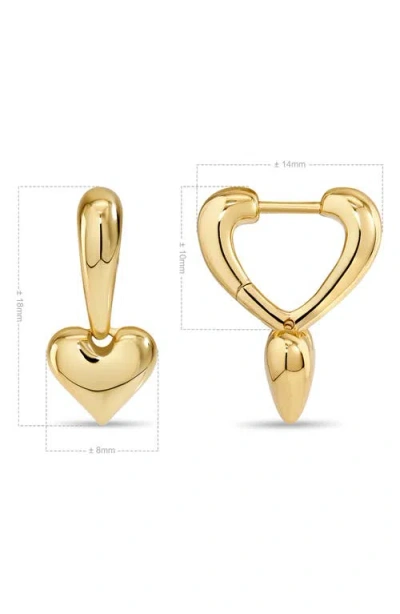 Devata Sweet Heart Huggie Hoop Earrings In Gold