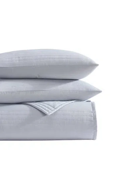 Vera Wang Seersucker Stripe Quilt & Sham Set In Blue