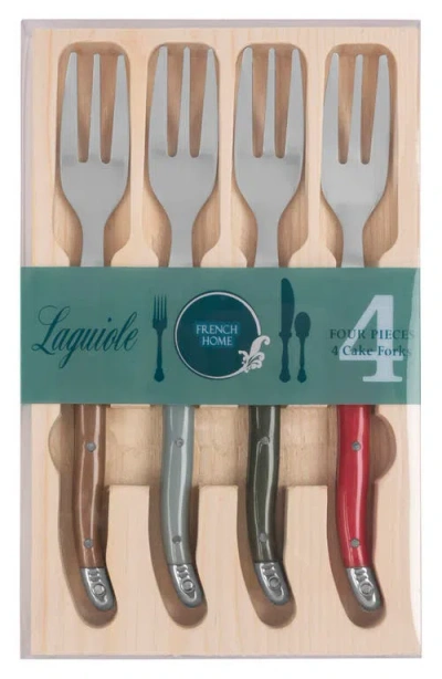 French Home Laguiole 4-piece Cake Fork Set In Multi