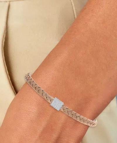 Macy's Cubic Zirconia Bangle Bracelet In 18" In Neutral