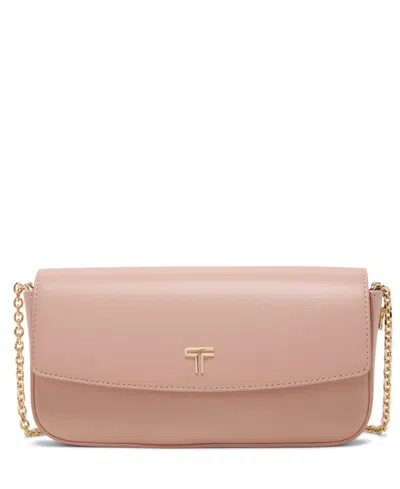 Tumi Leather Wallet On Chain Crossbody In Pink