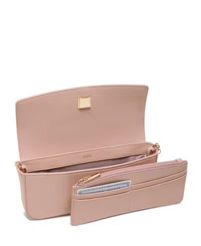 Tumi Leather Wallet On Chain Crossbody In Pink