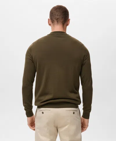 Mango Turtleneck Wool Sweater In Green