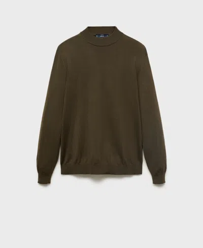 Mango Turtleneck Wool Sweater In Green