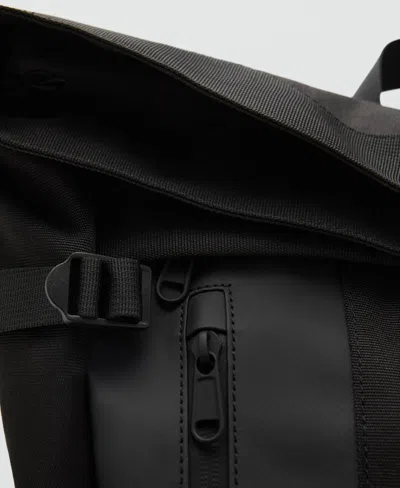 Mango Men's Flap Backpack In Black