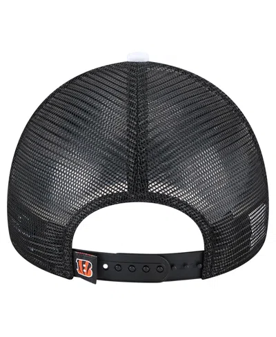 New Era Big Boys And Girls Black Cincinnati Bengals Sport Night Color Block 9forty A-frame Trucker Adjustabl In Multi