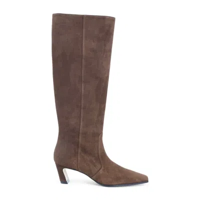 Stuart Weitzman Mid-height Suede Boots With Pointed Toe And Side Zipper In Multi