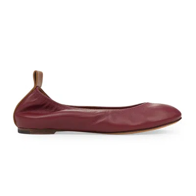Lanvin Woman Ballet Flats Brick Size 6 Leather In Red