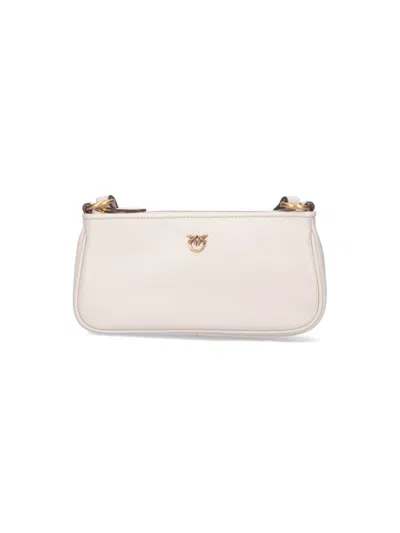 Pinko Mini Half Moon Baguette Crossbody Bag In White