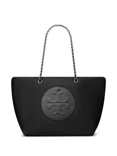 Tory Burch Ella Chain Nylon Tote Bag In Black