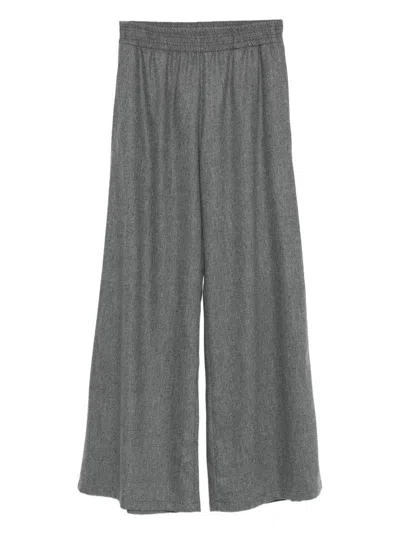 Fabiana Filippi Comfortable Wide-leg Trousers Elastic Waistband In Gray